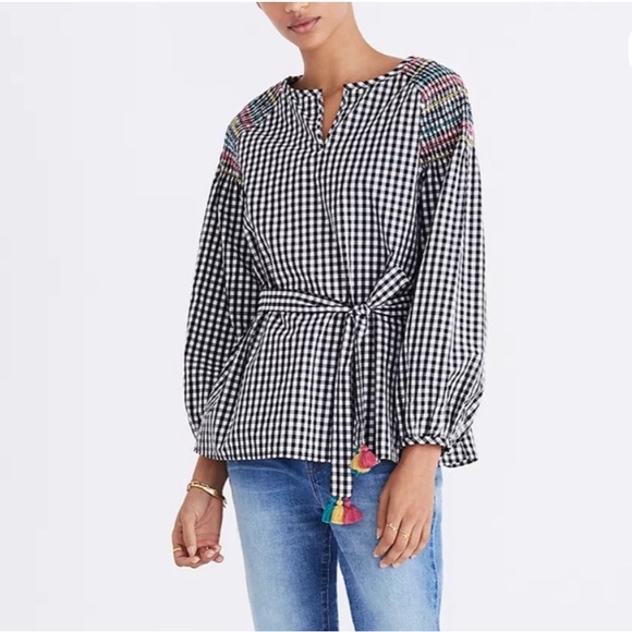 Madewell Tops - MADEWELL gingham top NWOT